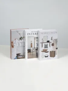 Nordic minimalist decorative fake book set, modern home coffee table display model prop.