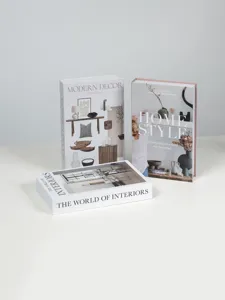 Nordic minimalist decorative simulation books for coffee table, hotel and modern home decor display.