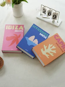 Decorative fake books travel series modern home decor photography props storage box set