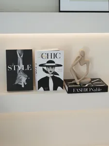 Black white decorative storage book box modern fashion magazine fake book prop for home decor