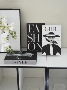 Modern black and white decorative fake book storage box for modern home shelf decor 1pc
