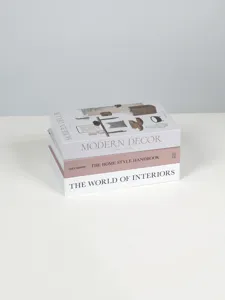 Nordic decorative fake books set for coffee table, modern home decor and interior display.