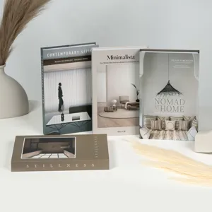 Modern Minimalist Decorative Fake Book Model Wabi Sabi Earth Tone Folding Book Box Home Office Living Room Decor