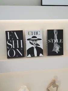 Minimalist black and white decorative fake books storage boxes, modern fashion prop design.