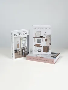 Nordic minimalist home decor simulation books set for coffee table and hotel villa styling.