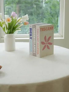 Decorative fake book set travel series coffee table display prop for home interior decoration.