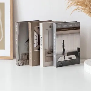 Decorative fake books set modern minimalist aesthetic home decor prop books display