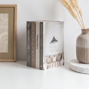 Minimalist decorative fake books set, Wabi-Sabi style book models for modern home decor.