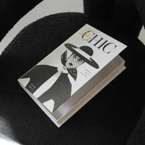 Modern minimalist black and white fashion magazine fake book storage box for home decor.