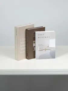 Set di libri decorativi nordici minimali, finti libri per arredamento moderno, oggetti estetici.