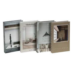 Set of 4 decorative fake books wabi-sabi earth tone aesthetic book box home decor display.