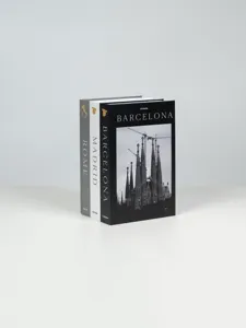 Decorative fake books set European city design modern home decor display box book storage