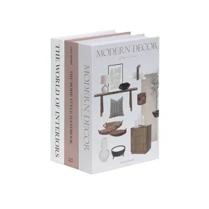Nordic minimalist decorative books set for modern home decor, coffee table display props.
