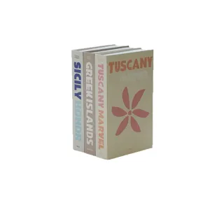 Decorative fake books set travel series prop modern home office desk decor display ornament