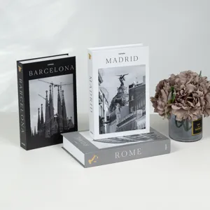 Decorative fake books set for European city design modern home decor display box