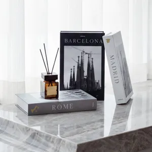 Decorative fake books set European city design modern home decor desktop storage book box