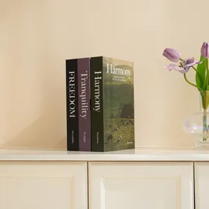 Decorative fake books set for home decor photography props modern minimalist aesthetic style.