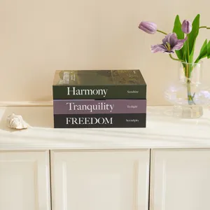 Decorative simulation books set for home decor, stylish photo props and modern room aesthetic.