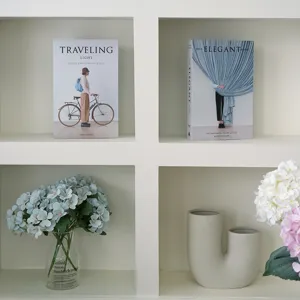 Decorative fake book photography prop, minimalist aesthetic book box for home decor and food staging.