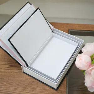 Conjunto de cajas de almacenamiento de libros falsos decorativos, organizador moderno.