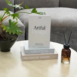 Minimalist decorative fake book for coffee table styling, modern home decor and hotel display.