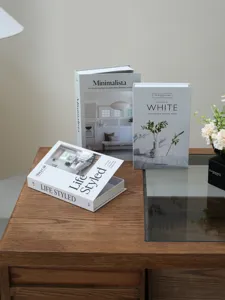 Caja de almacenamiento decorativa minimalista para libros, juego de libros falsos para sala.