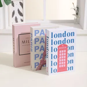 Decorative fake books set city theme modern coffee table bookshelf ornament for home decor