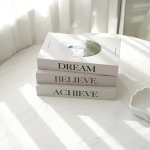Minimalist decorative simulation book fake book set for desktop home office aesthetic decor.