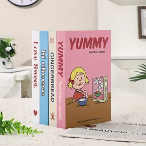 Decorative folding fake books for modern home decor, aesthetic book box photo props tabletop display.