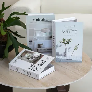 Cajas Almacenamiento Decorativas Libros Falsos Moderno Minimalista Apertura Modelos Set 3 Piezas Decoración Mesa