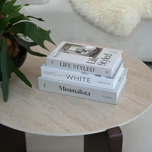 Cajas de libros decorativos, elegante juego de pila de libros falsos para sala moderna.