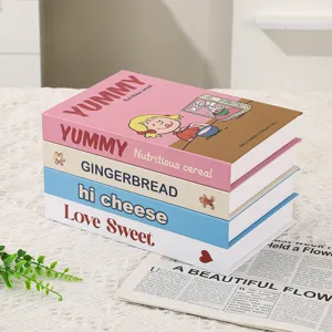 Decorative fake books set for home decor desktop ornament photography props aesthetic style