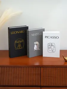 Decorative storage book set modern minimalist linen texture secret book box home decor