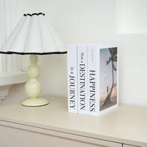Decorative fake books set with inspirational quotes minimalist modern design home shelf decor display