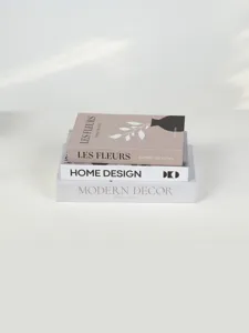 Modern Nordic style decorative book box set for home interior design and shelf styling display.