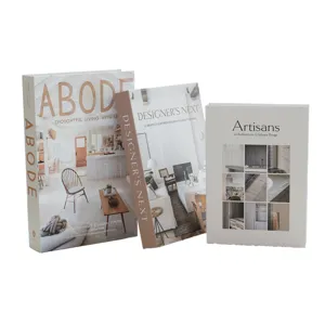 Set di libri finti decorativi per la casa moderna, scatola da tavolino minimalista.