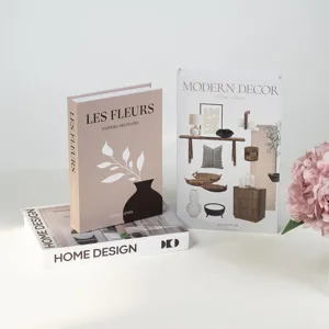 Decorative storage book box set modern home decor aesthetic fake books for living room display