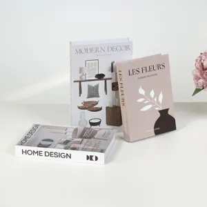 Modern decorative book box set for home decor, Nordic style folding fake books for interior styling.