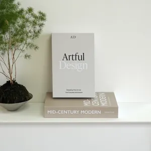 Modern decorative faux book for coffee table, minimalist English display book decor prop.