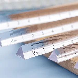Transparente dreieckige Maßstabsschnur 20cm Architekten Lineal technisches Zeichnen Werkzeug
