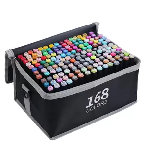 Dual Tip Art Marker Pens Set Oily Watercolor Sketch Pens With Storage Bag For Drawing Painting School Office Supplies
