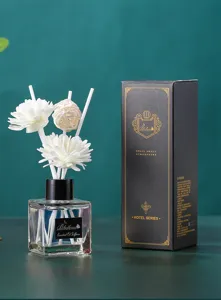 50ml Duftdiffusor Set mit Glasflasche, Duftstäbchen und Geschenkkarton für Raumduft.