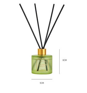 Flacone Bottiglia Diffusore di Profumo in Vetro Verde 50ml con Bastoncini Neri Casa