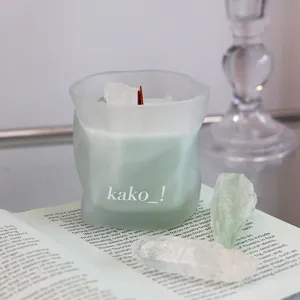 Frosted crystal scented candle unique irregular glass home fragrance gift birthday present