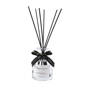 Glass Reed Diffuser Bottle Air Freshener Set With Rattan Sticks Long Lasting Room Fragrance For Home Office Decor