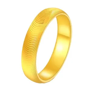 Gold titanium steel wave ring minimalist fashion couple ring main product display view