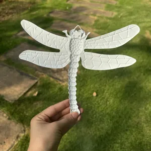 Decorazione murale di libellula in metallo bianco per casa e giardino estivo 1pz