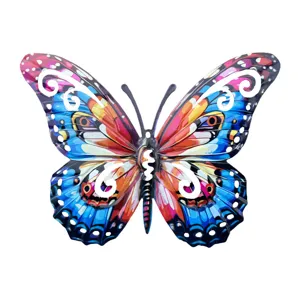 Colorful metal butterfly wall hanging decor, exquisite iron art craft for home interior decoration.