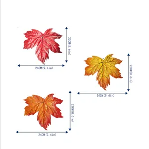 Metal maple leaf wall decor set, vintage cracked finish hanging art for indoor and outdoor home.
