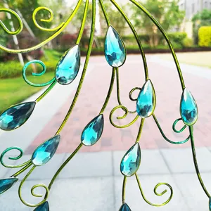 Eiserner Pfau Wandbehang Acryl Wanddekoration Kreatives Heimornament für Wohnzimmer